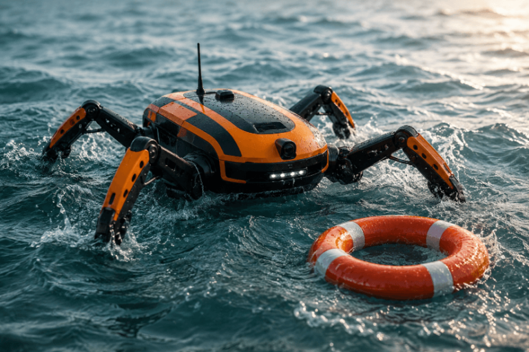 QuadBoat: il robot ispirato al ragno pescatore che potrebbe trasformare le operazioni di soccorso in mare